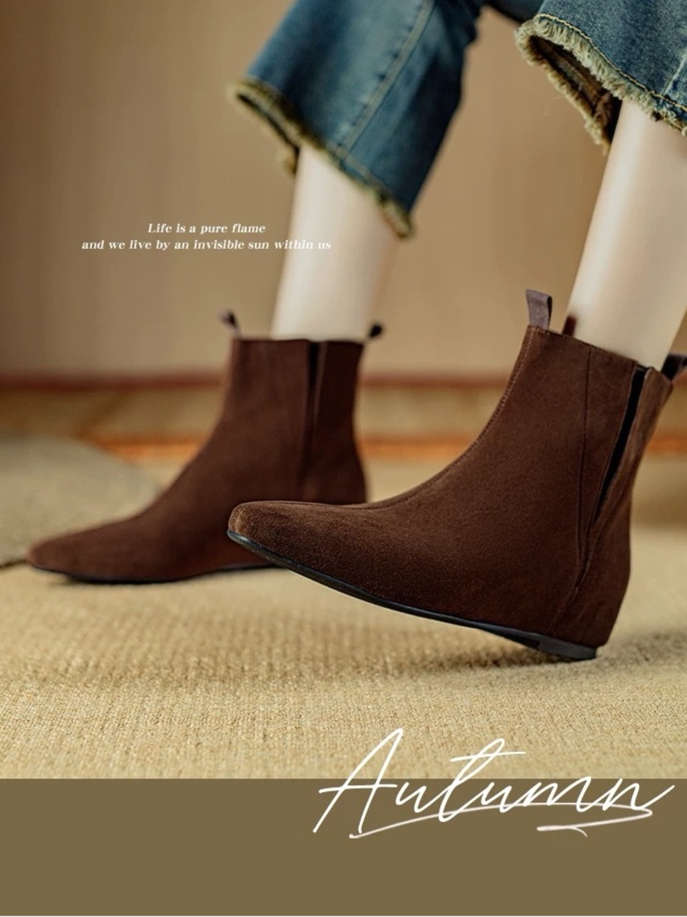 Brown Suede Chelsea Ankle Boots - Women